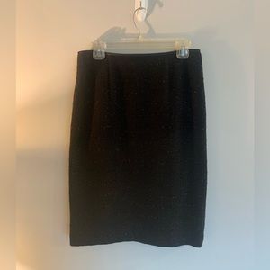 Kasper banded black sparkle tweed pencil skirt Sz 10